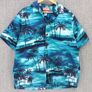 Vintage RJC Hawaiian Shirt Mens XL Multicolor Floral Pattern Short Sleeve Y2k